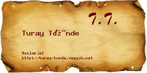 Turay Tünde névjegykártya