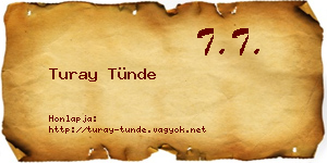 Turay Tünde névjegykártya